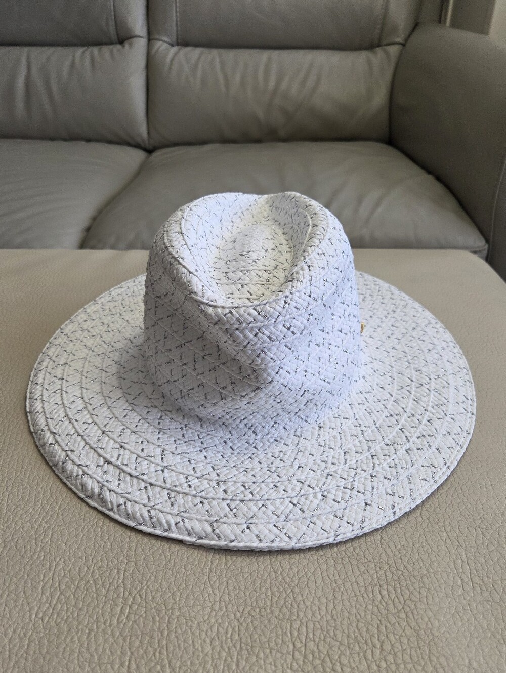 NWT - Kate Spade Women's Metallic Braided Straw Fedora Hat
